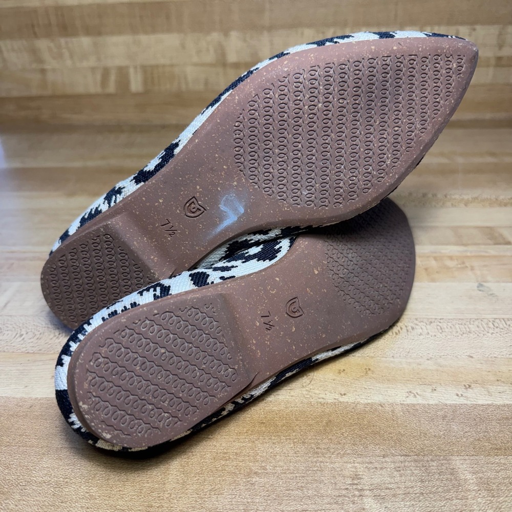 Rothys The Point II Leopard Animal Print Knit Flats Shoes Womens 7.5 - Picture 6 of 6